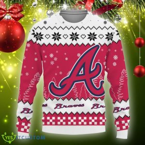 Snow Team Logo Atlanta Braves Gifts For Fan Christmas Tree Knitted Christmas Sweater Gift Holidays - Christmas Urly Sweater Snow Team Logo Atlanta BravesUnisex Gifts For Fan Christmas Tree, Hoodie, Sweatshirt-3D Sweatshirt_3