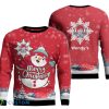 Snowman Merry Christmas wendy's Logo Brand Christmas Sweatshirt 3D Sweater - Snowman Merry Christmas wendy's Logo Brand Christmas Sweatshirt 3D Sweater