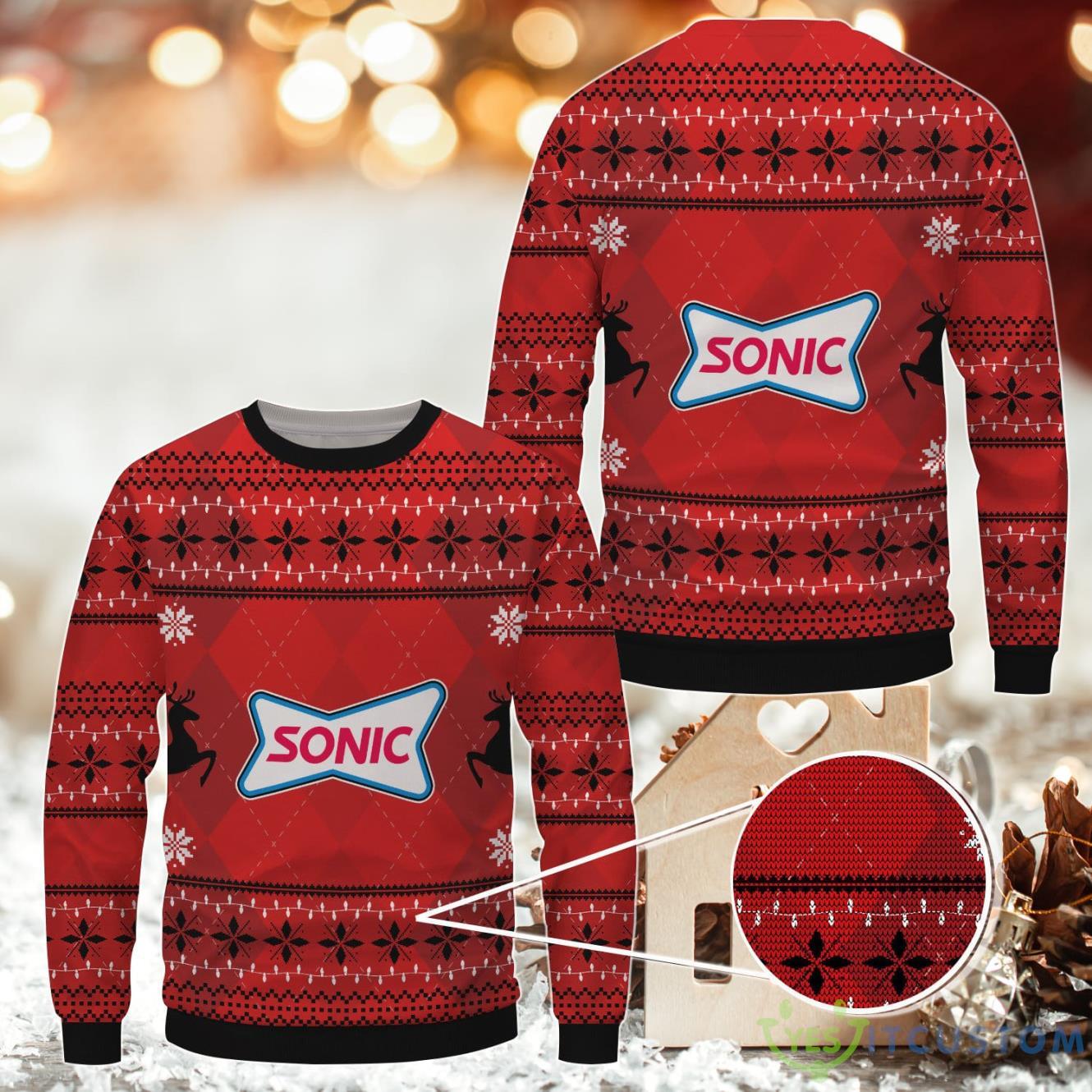 Sonic Drive-In Ugly Christmas Sweater 3 Sonic Drive-In Ugly Christmas Sweater Product Photo 1