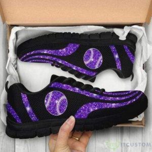 Sparkling Purple Softball Casual Running Sneakers 5 Sparkling Purple Softball Casual Running Sneakers Product Photo 2