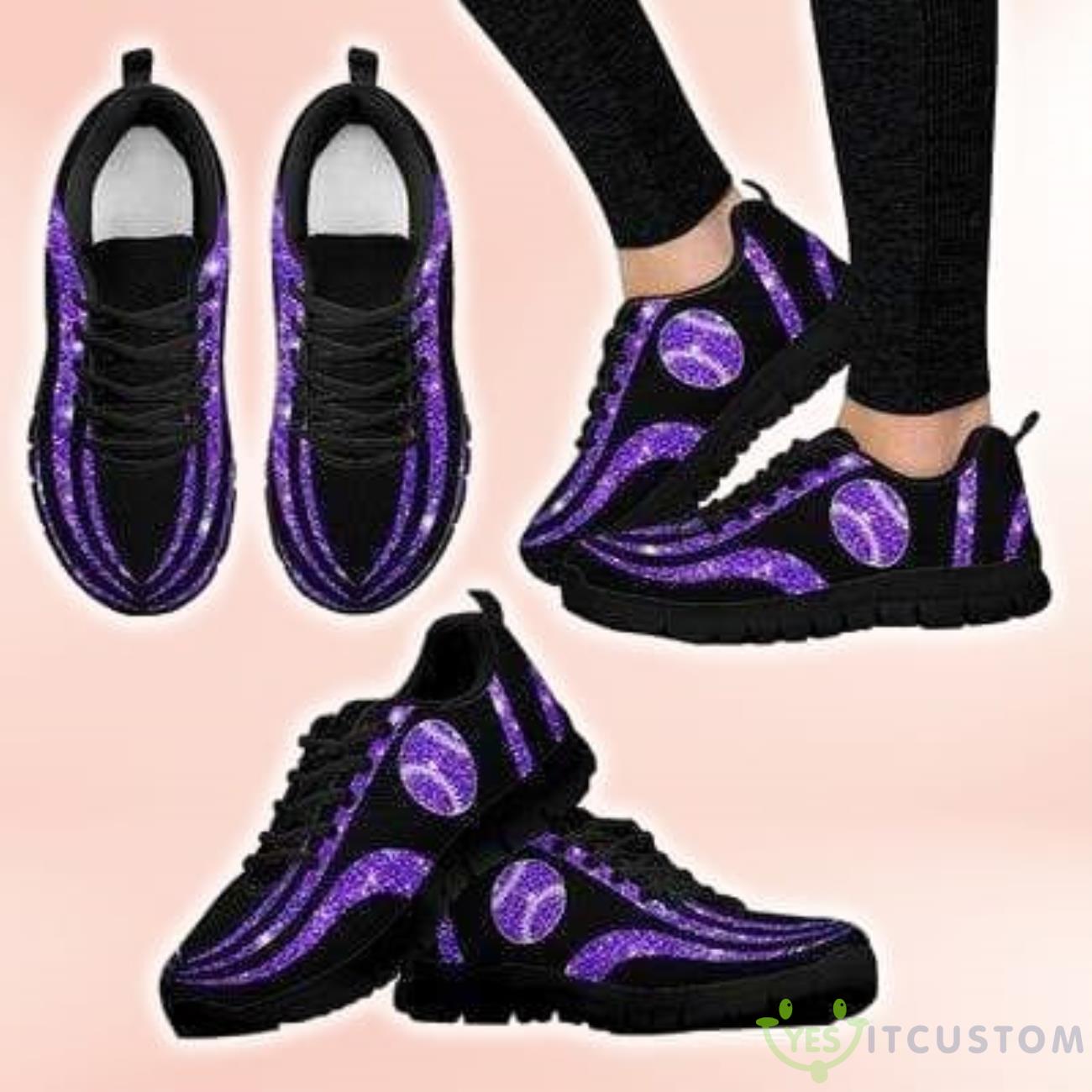 Sparkling Purple Softball Casual Running Sneakers 4 Sparkling Purple Softball Casual Running Sneakers Product Photo 4