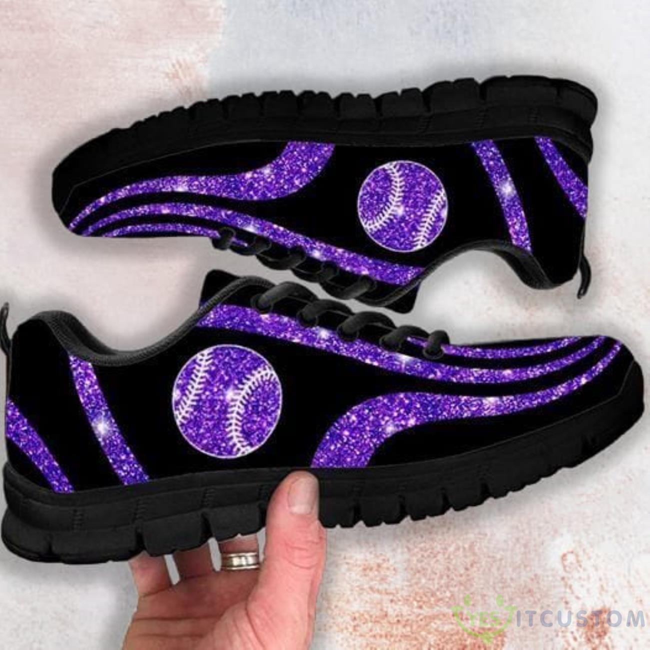 Sparkling Purple Softball Casual Running Sneakers 9 Sparkling Purple Softball Casual Running Sneakers Product Photo 1