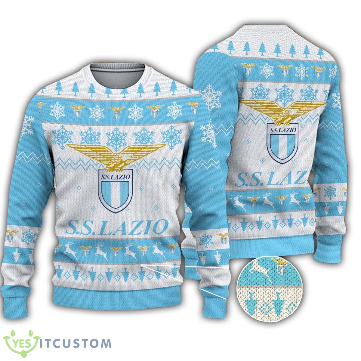 SS Lazio Snowflakes Reindeer Pattern Ugly Xmas Sweater For Men And Women 3 SS Lazio Snowflakes Reindeer Pattern Ugly Xmas Sweater For Men And Women - SS Lazio Snowflakes Reindeer Pattern Ugly Xmas Sweater For Men And Women