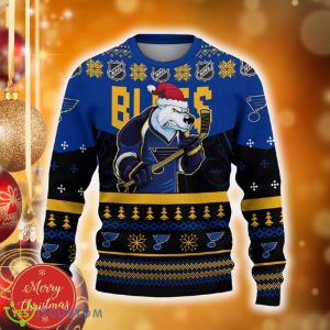 St Louis Blues Funny Ugly Christmas Sweater Angry For Men And Women Custom Name Gift Fans - St Louis Blues Ugly Christmas Sweater_2