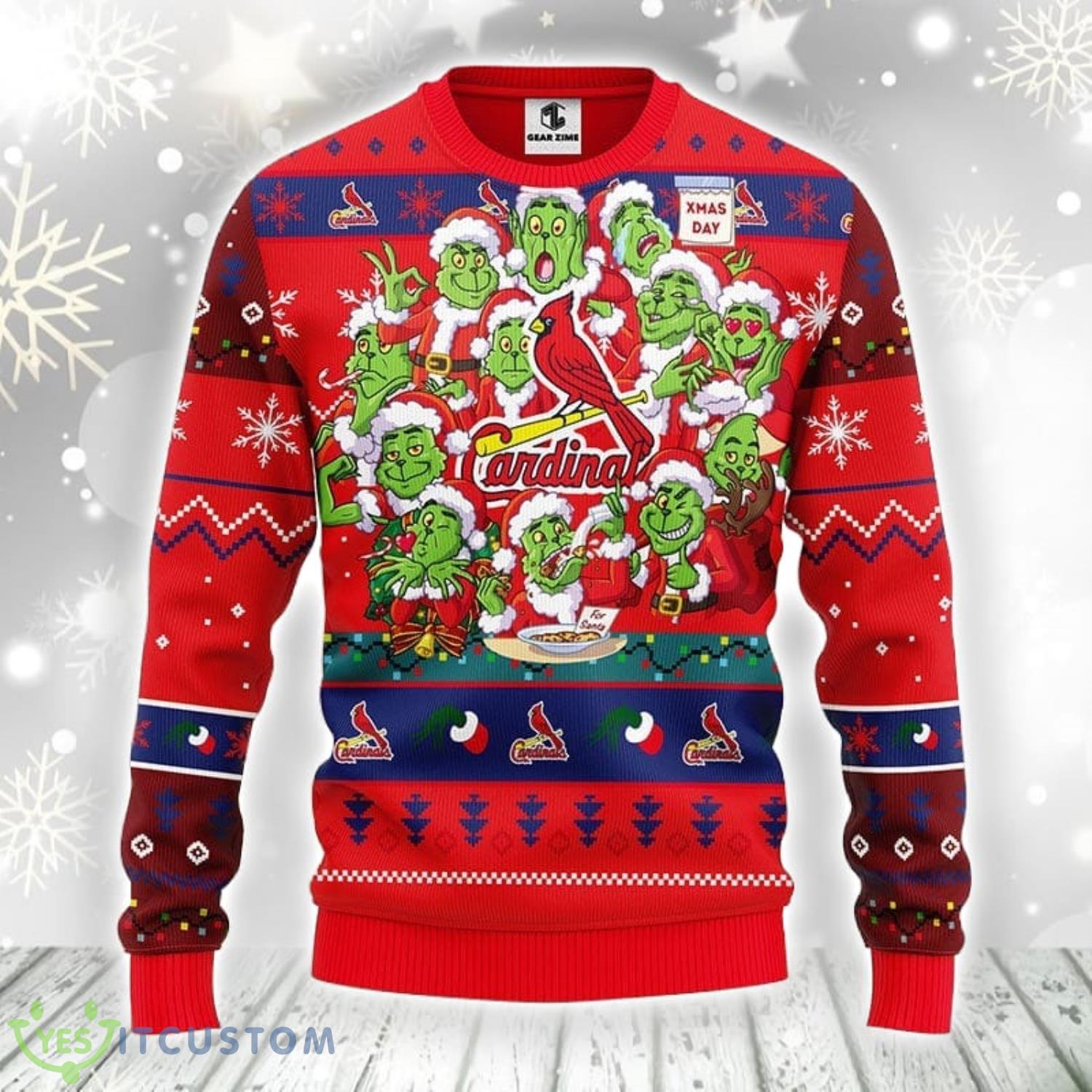 St. Louis Cardinals 12 Grinch Xmas Day Ugly Christmas Sweater For Sport Fans Christmas Gift 3 St. Louis Cardinals 12 Grinch Xmas Day Ugly Christmas Sweater For Sport Fans Christmas Gift Product Photo 1