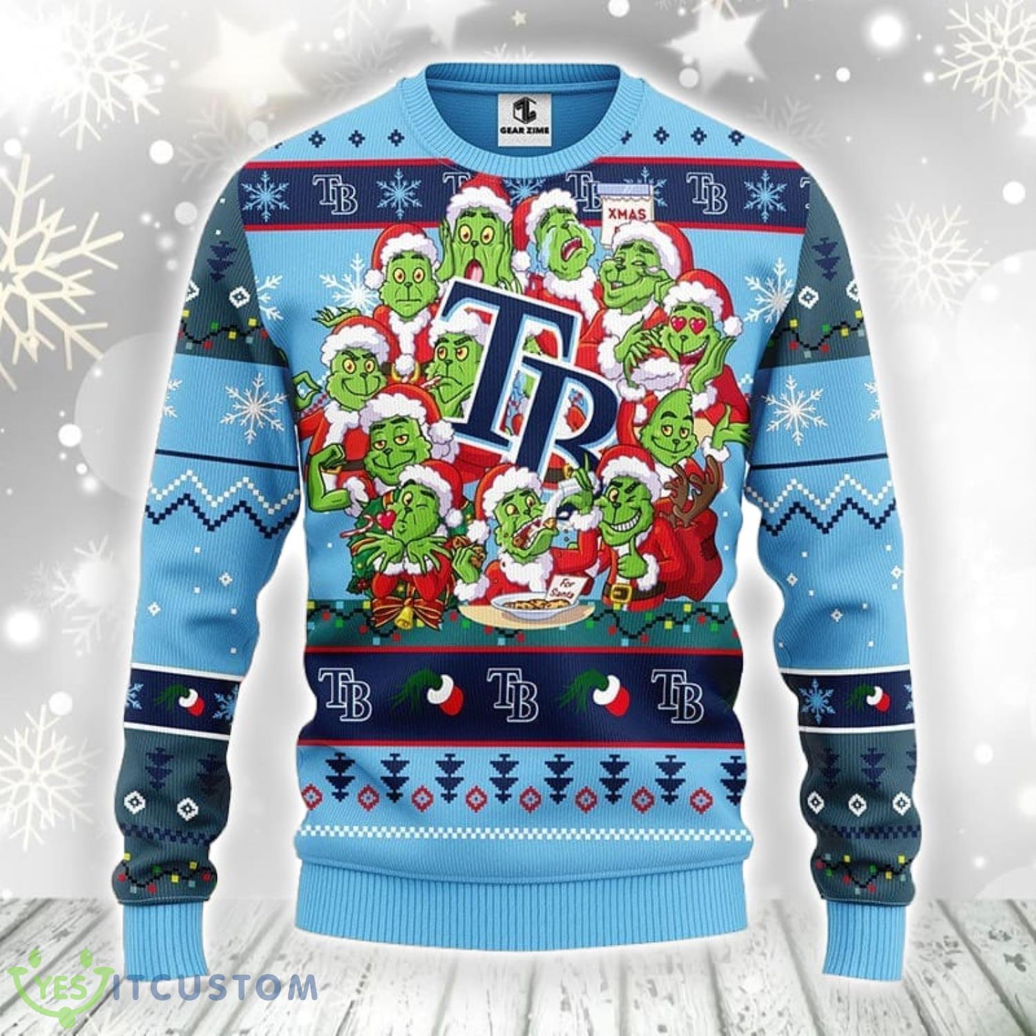 Tampa Bay Rays 12 Grinch Xmas Day Ugly Christmas Sweater For Sport Fans Christmas Gift 3 Tampa Bay Rays 12 Grinch Xmas Day Ugly Christmas Sweater For Sport Fans Christmas Gift Product Photo 1