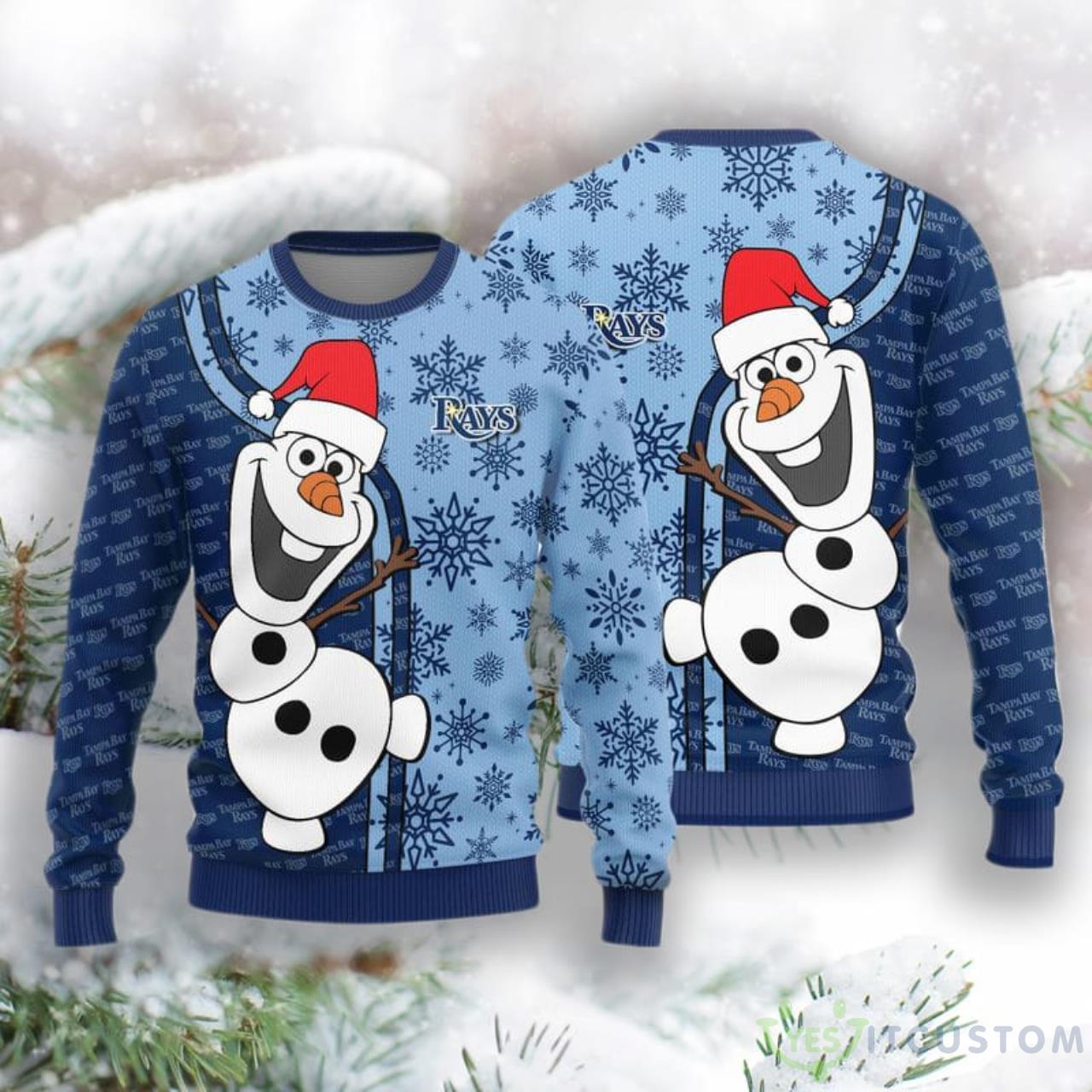Tampa Bay Rays Olaf Christmas Funny Knitted Sweater 3 Tampa Bay Rays Olaf Christmas Funny Knitted Sweater Product Photo 1