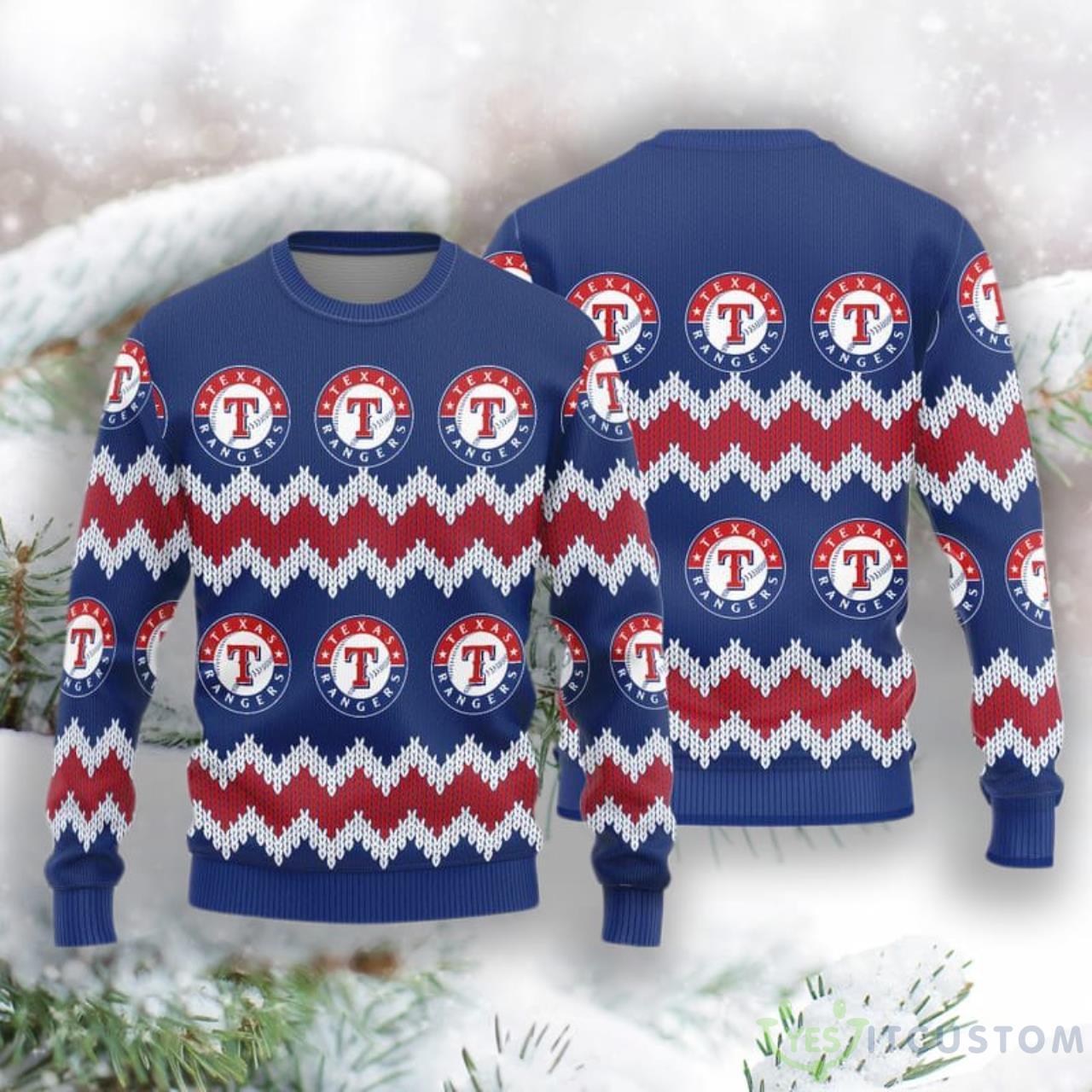 Texas Rangers Christmas Pattern Knitted Sweater 3 Texas Rangers Christmas Pattern Knitted Sweater Product Photo 1