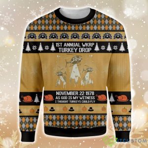 Thanksgiving Turkey Drop Ugly Christmas Sweater - Thanksgiving Turkey Drop EZ26 2910 All Over Print Sweatshirt_1