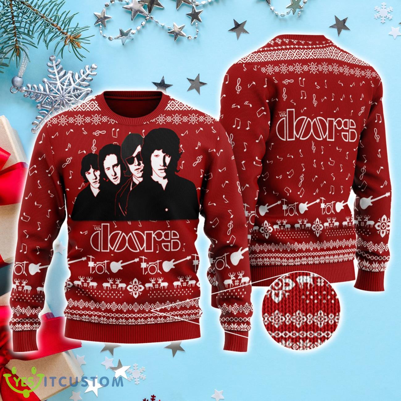 The Doors Band 3D Printed Ugly Christmas Sweater 3 The Doors Band 3D Printed Ugly Christmas Sweater Product Photo 1
