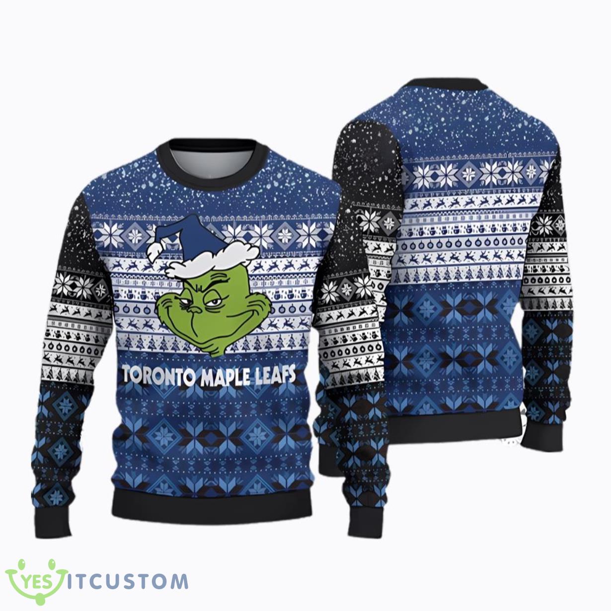 Toronto Maple Leafs Christmas Grinch Ugly Christmas Sweater 3 Toronto Maple Leafs Christmas Grinch Ugly Christmas Sweater Product Photo 1