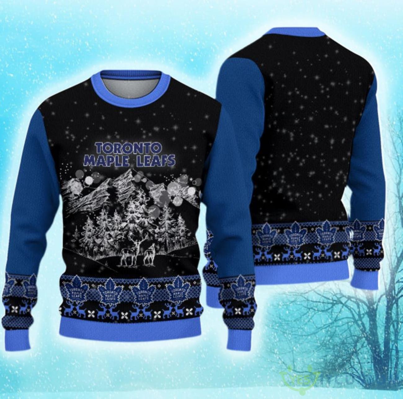 Toronto Maple Leafs Christmas Mountain Limited Edition Ugly Sweater 3 Toronto Maple Leafs Christmas Mountain Limited Edition Ugly Sweater Product Photo 1