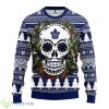 Toronto Maple Leafs Skull Flower Ugly Christmas Ugly Sweater Product Photo 1