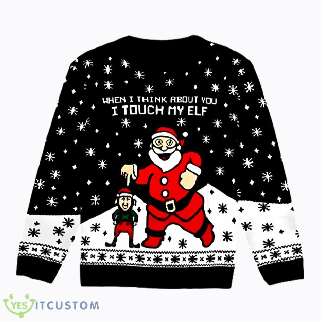 Touch My Elf Ugly Christmas Sweater 3 Touch My Elf Ugly Christmas Sweater Product Photo 1