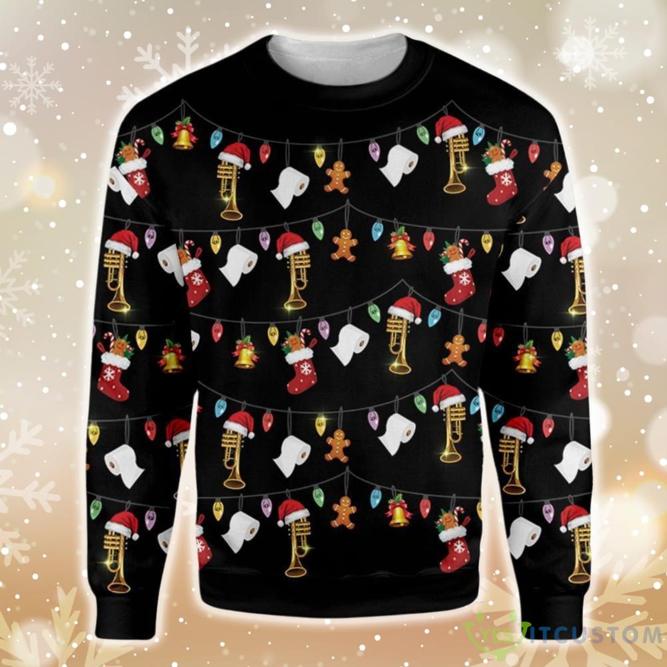 Trumpet Ugly Christmas Sweater 3 Trumpet Ugly Christmas Sweater Product Photo 1