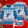 TSG Hoffenheim Big Logo Ugly Christmas Tree Blue Sweater AOP Gift Holidays - TSG Hoffenheim Big Logo Ugly Snowflakes Reindeer Blue Sweater AOP Gift Holidays