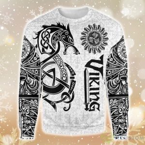 Viking Dragon Ugly Christmas Sweater - Viking Dragon EZ22 2412 All Over Print Sweatshirt_1