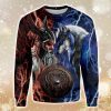 Viking Odin & Wolf Ugly Christmas Sweater - Viking Odin & Wolf EZ14 3110 All Over Print Sweatshirt_1