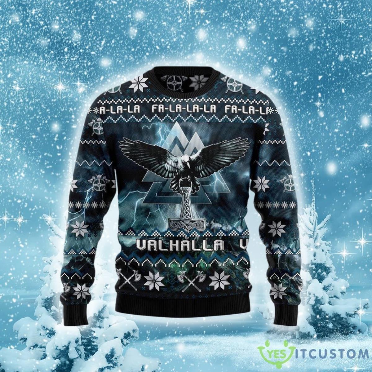 Viking Symbol Ugly Christmas Sweater 3 Viking Symbol Ugly Christmas Sweater Product Photo 1