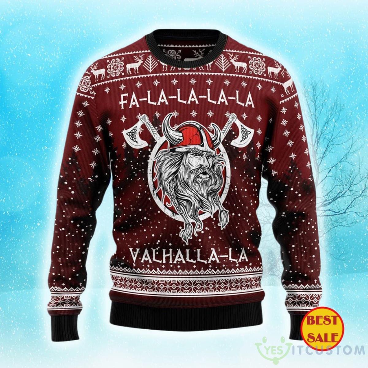 Vikings Fa La La La Ugly Christmas Sweater 3 Vikings Fa La La La Ugly Christmas Sweater Product Photo 1