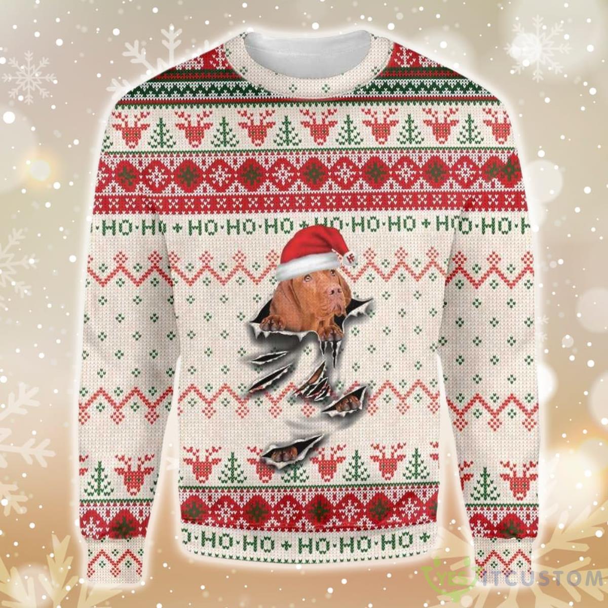 Vizsla Scratch Ugly Christmas Sweater 5 Vizsla Scratch Ugly Christmas Sweater - Ugly Christmas Vizsla Scratch EZ12 1510 All Over Print Sweatshirt_1