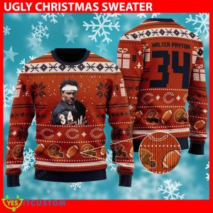 Walter Jerry Payton chicago bears NFL Ugly 3D Sweater For Christmas - Walter Jerry Payton chicago bears NFL Knitted Sweater Photo 1