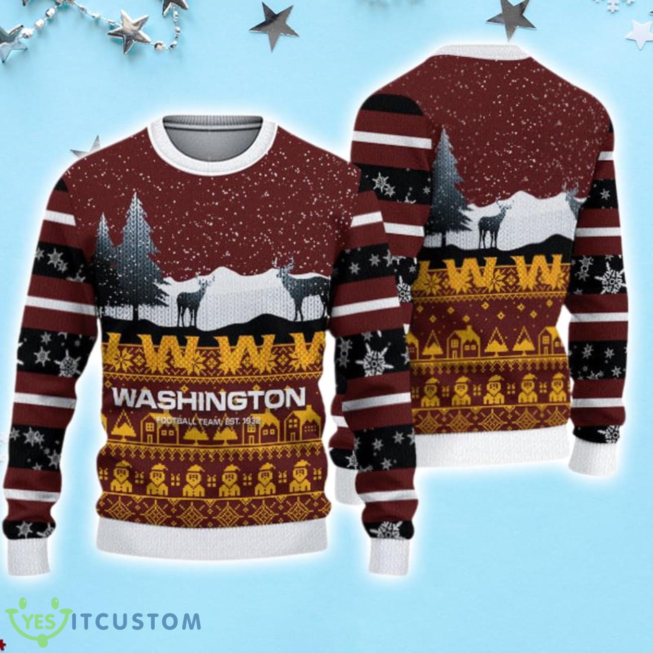 Washington Commanders Casual Christmas Sweater 3 Washington Commanders Casual Christmas Sweater Product Photo 1