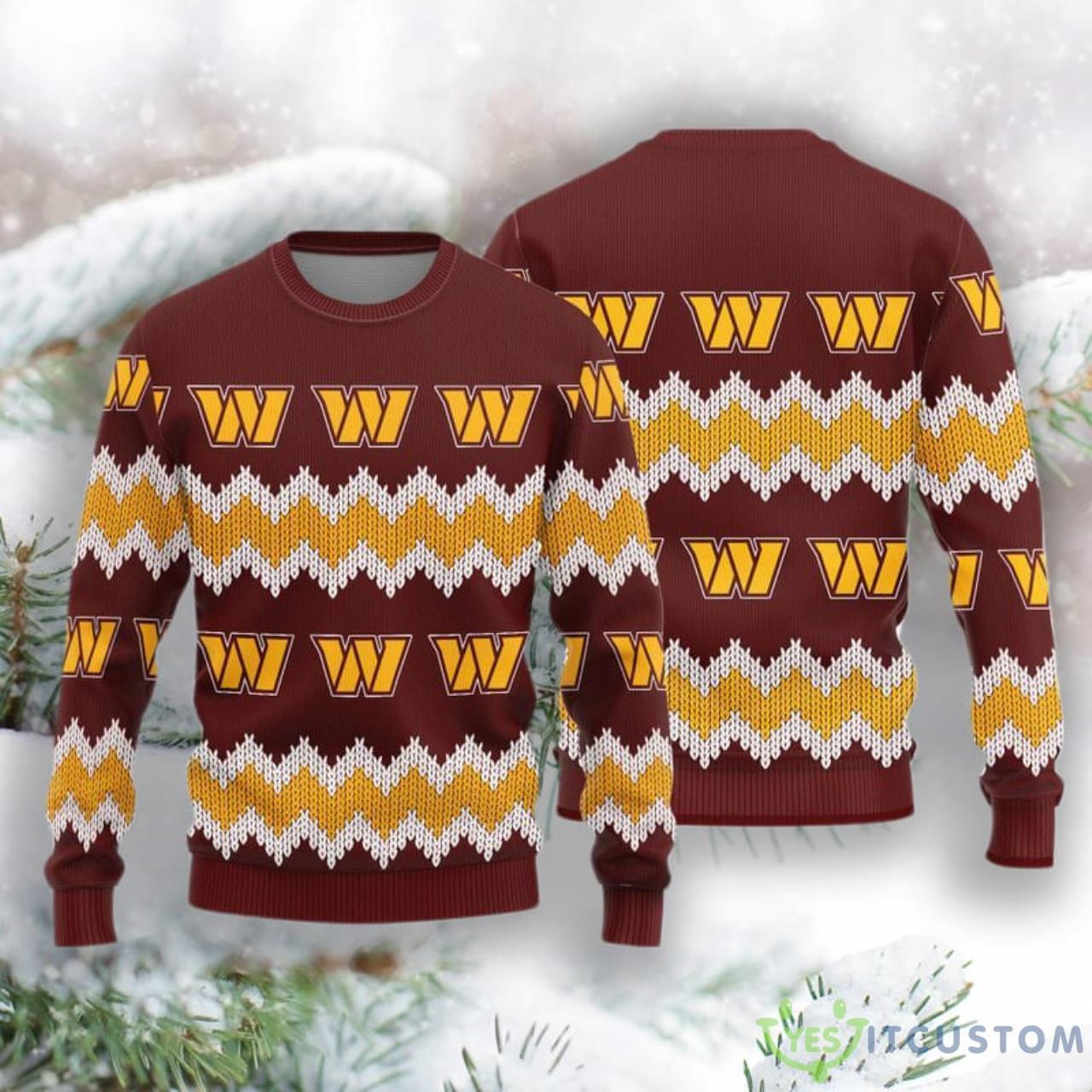 Washington Commanders Christmas Pattern Knitted Sweater 3 Washington Commanders Christmas Pattern Knitted Sweater Product Photo 1