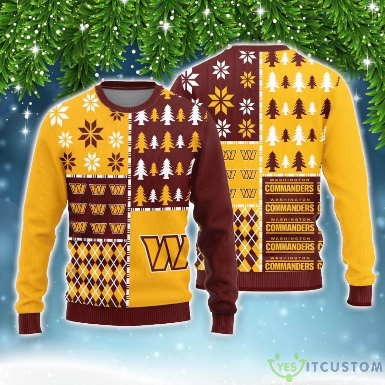 Washington Commanders Christmas Pine Trees Pattern Limited Sweater Ugly Christmas Gift 3 Washington Commanders Christmas Pine Trees Pattern Limited Sweater Ugly Christmas Gift Product Photo 1