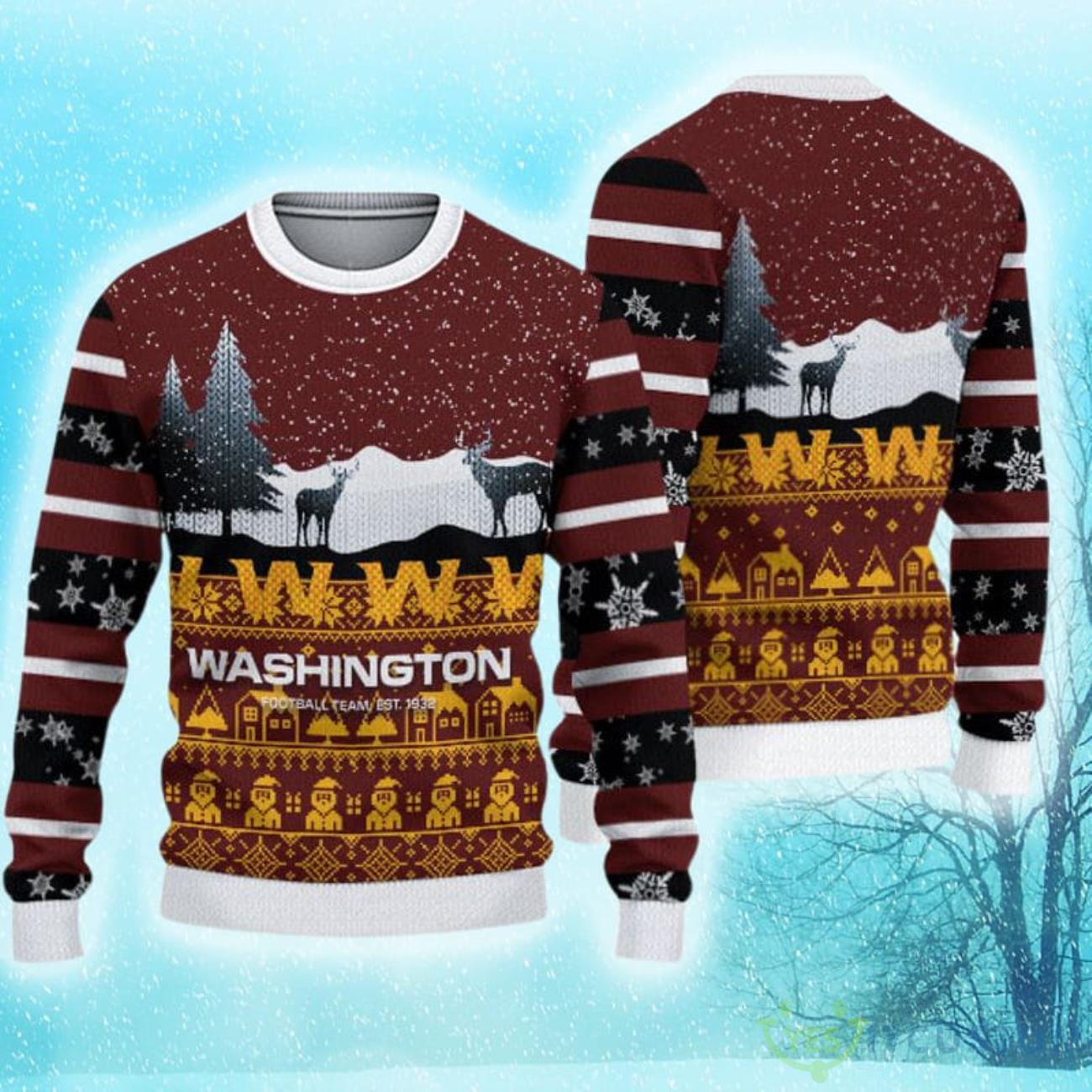 Washington Commanders Christmas Reindeers Pattern Limited Edition Ugly Sweater 3 Washington Commanders Christmas Reindeers Pattern Limited Edition Ugly Sweater Product Photo 1