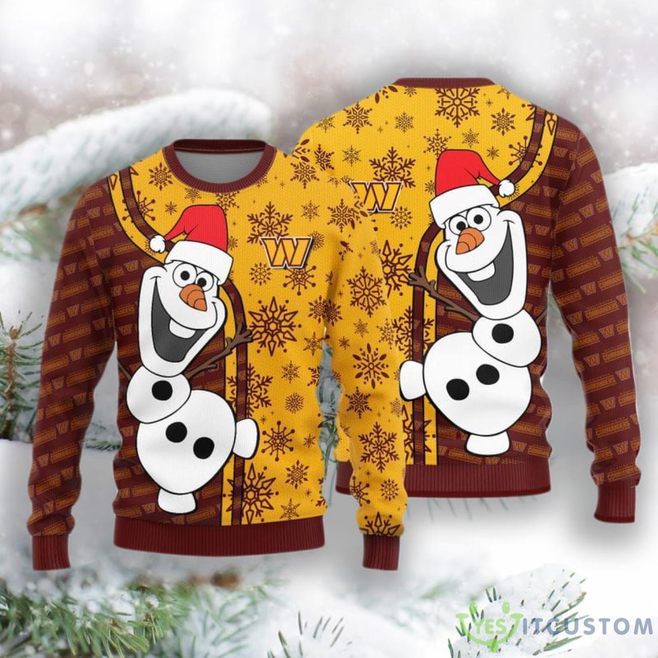 Washington Commanders Olaf Christmas Funny Knitted Sweater 3 Washington Commanders Olaf Christmas Funny Knitted Sweater Product Photo 1