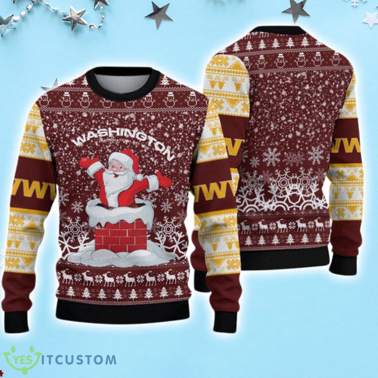 Washington Commanders Santa Christmas Sweater 3 Washington Commanders Santa Christmas Sweater Product Photo 1