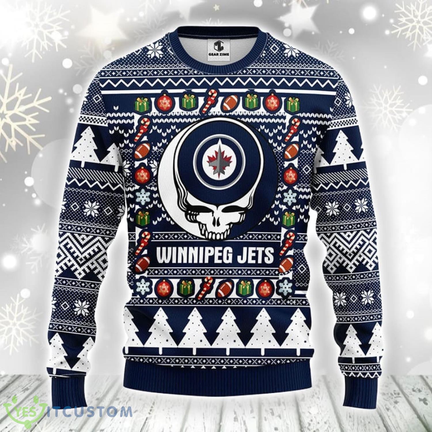 Winnipeg Jets Grateful Dead Ugly Christmas Sweater Cute Gift For Christmas Party 3 Winnipeg Jets Grateful Dead Ugly Christmas Sweater Cute Gift For Christmas Party Product Photo 1