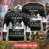 Xmas Motocross rider Knitted Best Black Christmas Sweater Custom Number And Name - Xmas Motocross rider Ugly Christmas Sweater Photo 1