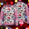 Xmas Washington Commanders Skull Candy Cane Pink Ugly 3D Sweater - Xmas Washington Commanders Skull Pattern Candy Cane Pink Ugly 3D Sweater