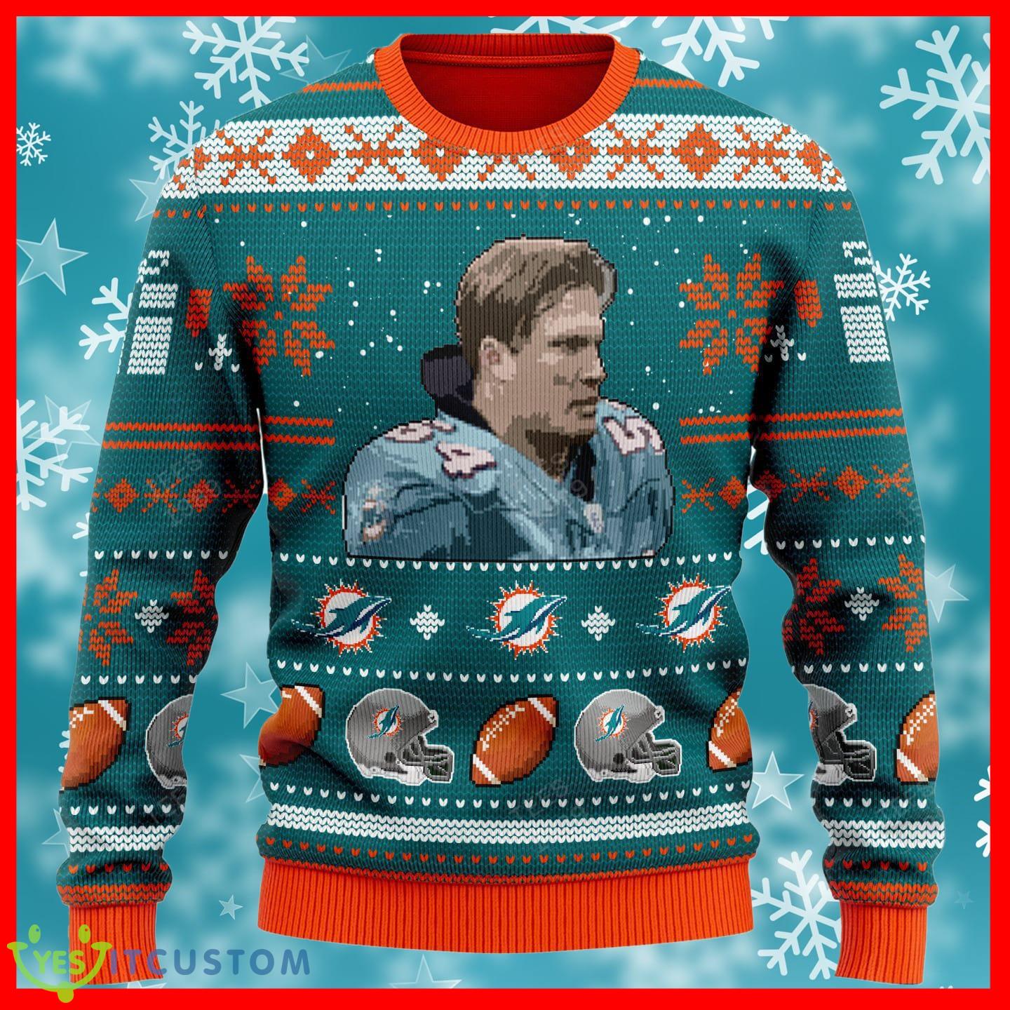 Zach Thomas miami dolphins NFL Ugly 3D Sweater For Christmas 6 Zach Thomas miami dolphins NFL Ugly 3D Sweater For Christmas - Zach Thomas miami dolphins NFL Knitted Sweater Photo 2