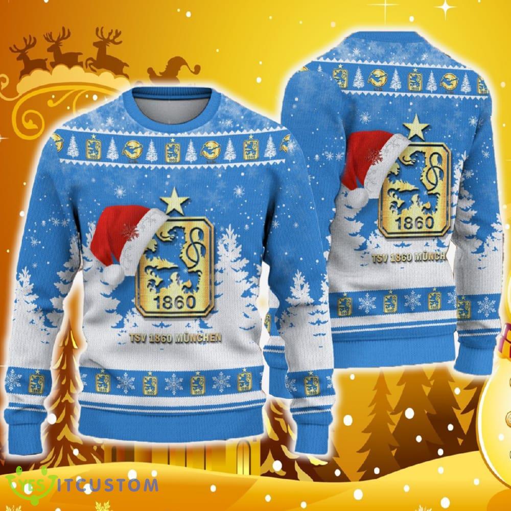 1860 Munich Ugly Christmas Sweater Logo Santa Hat 3D Ugly Christmas Sweater Gift For Fans 3 1860 Munich Ugly Christmas Sweater Logo Santa Hat 3D Ugly Christmas Sweater Gift For Fans - 1860 Munich Ugly Christmas Sweater Logo Santa Hat 3D Ugly Christmas Sweater Gift For Fans