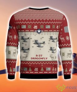 A-37 Dragonfly A37 Aircraft AOP Red Ugly Christmas Sweater Christmas Gift Veteran 3D Sweater 5 A-37 Dragonfly A37 Aircraft AOP Red Ugly Christmas Sweater Christmas Gift Veteran 3D Sweater Product Photo 3