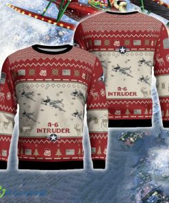 A-6 Intruder A6 Red Aircraft Christmas Ugly Sweater US Air Force - A-6 Intruder A6 Red Aircraft Christmas Ugly Sweater US Air Force Photo 1