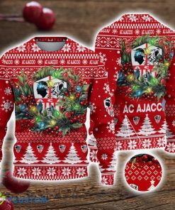AC Ajaccio 3D Ugly Christmas Sweater Christmas Gift For Fans Men Women Christmas Sweater Product Photo 1