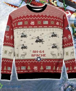 AH-64 Apache AH64 Red Aircraft Christmas Ugly Sweater US Air Force - AH-64 Apache AH64 Red Aircraft Christmas Ugly Sweater US Air Force Photo 6