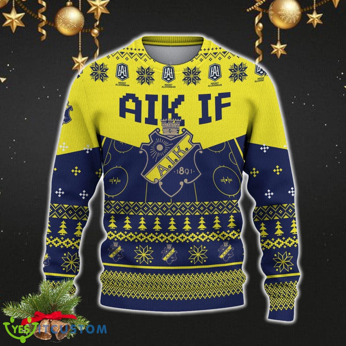 AIK IF Snowflakes Tree Custom Name Ugly Christmas Sweater New For Fans Gift Holidays Christmas 5 AIK IF Snowflakes Tree Custom Name Ugly Christmas Sweater New For Fans Gift Holidays Christmas - AIK IF 3D Sweater Christmas Photo 2