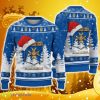 AJ Auxerre Ugly Christmas Sweater Logo Santa Hat 3D Ugly Christmas Sweater Gift For Fans - AJ Auxerre Ugly Christmas Sweater Logo Santa Hat 3D Ugly Christmas Sweater Gift For Fans