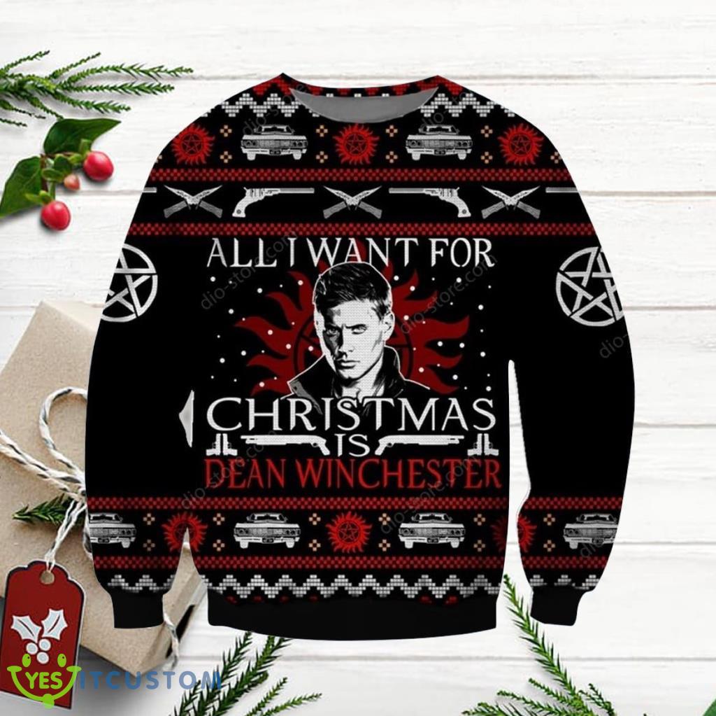 All I Want For Christmas is Dean Winchester Ugly Knitted Christmas Sweater For Men And Women 3 All I Want For Christmas is Dean Winchester Ugly Knitted Christmas Sweater For Men And Women Product Photo 1