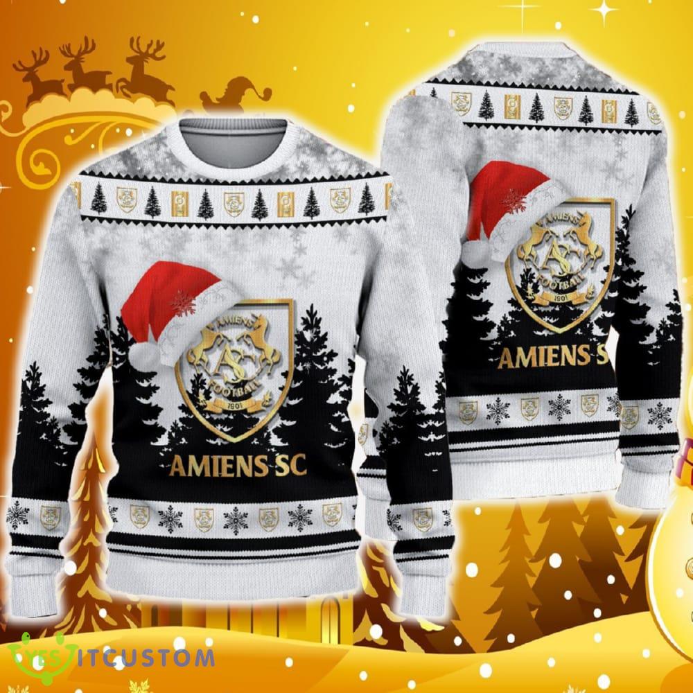Amiens SC Ugly Christmas Sweater Logo Santa Hat 3D Ugly Christmas Sweater Gift For Fans 3 Amiens SC Ugly Christmas Sweater Logo Santa Hat 3D Ugly Christmas Sweater Gift For Fans - Amiens SC Ugly Christmas Sweater Logo Santa Hat 3D Ugly Christmas Sweater Gift For Fans