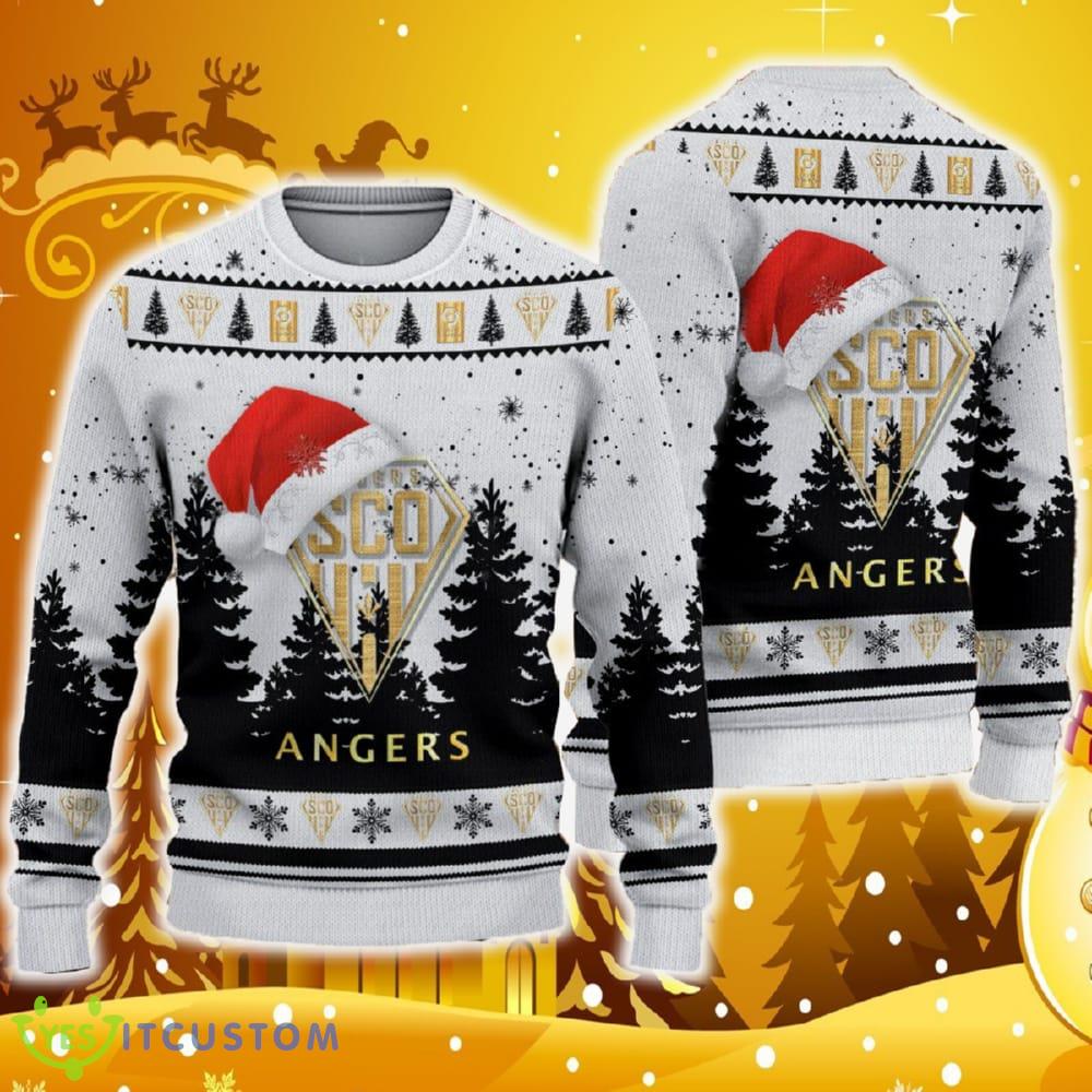 Angers SCO Ugly Christmas Sweater Logo Santa Hat 3D Ugly Christmas Sweater Gift For Fans 3 Angers SCO Ugly Christmas Sweater Logo Santa Hat 3D Ugly Christmas Sweater Gift For Fans - Angers SCO Ugly Christmas Sweater Logo Santa Hat 3D Ugly Christmas Sweater Gift For Fans