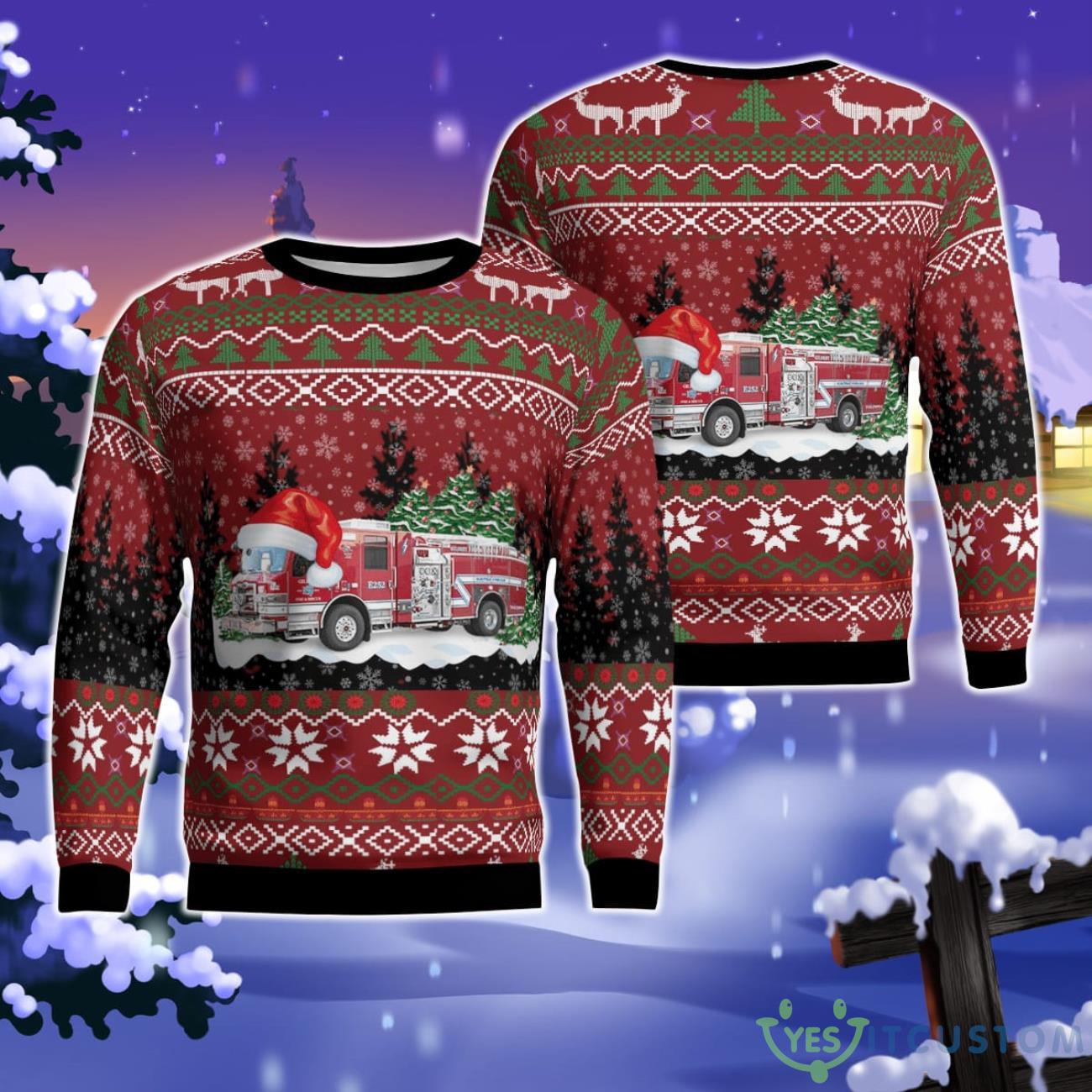 Appleton, Wisconsin, Gilbert Fire & Rescue Christmas Ugly Sweater 3 Appleton, Wisconsin, Gilbert Fire & Rescue Christmas Ugly Sweater Product Photo 1