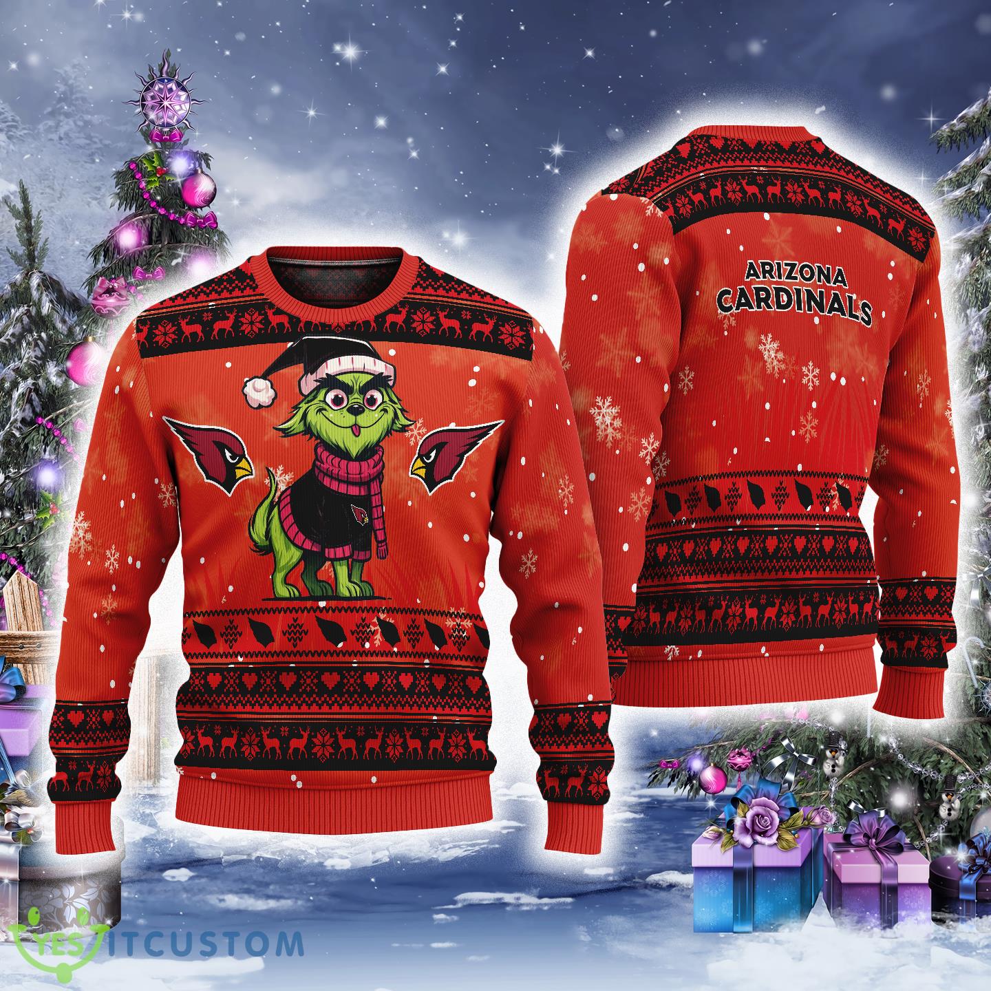 Arizona Cardinals Dog Custome Grinch Ugly 3D Sweater Holiday For Christmas 3 Arizona Cardinals Dog Custome Grinch Ugly 3D Sweater Holiday For Christmas - Arizona Cardinals Dog Custome Grinch Ugly 3D Sweater Holiday For Christmas