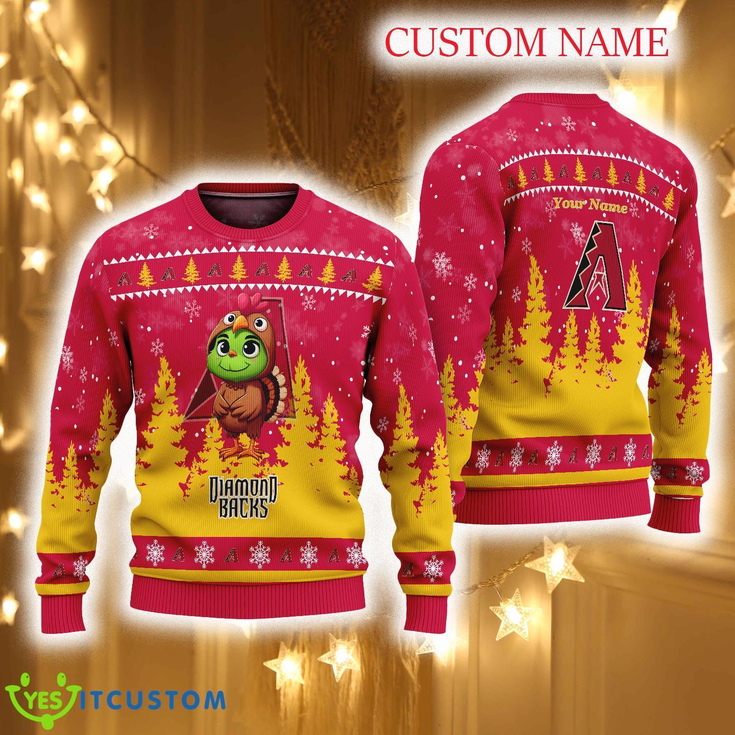 Arizona Diamondbacks Grinch Baby Turkey Cosplay Ugly Christmas 3D Sweater New Gift For Fans Custom Name 3 Arizona Diamondbacks Grinch Baby Turkey Cosplay Ugly Christmas 3D Sweater New Gift For Fans Custom Name - Arizona Diamondbacks Grinch Baby Turkey Cosplay Ugly Christmas 3D Sweater New Gift For Fans Custom Name