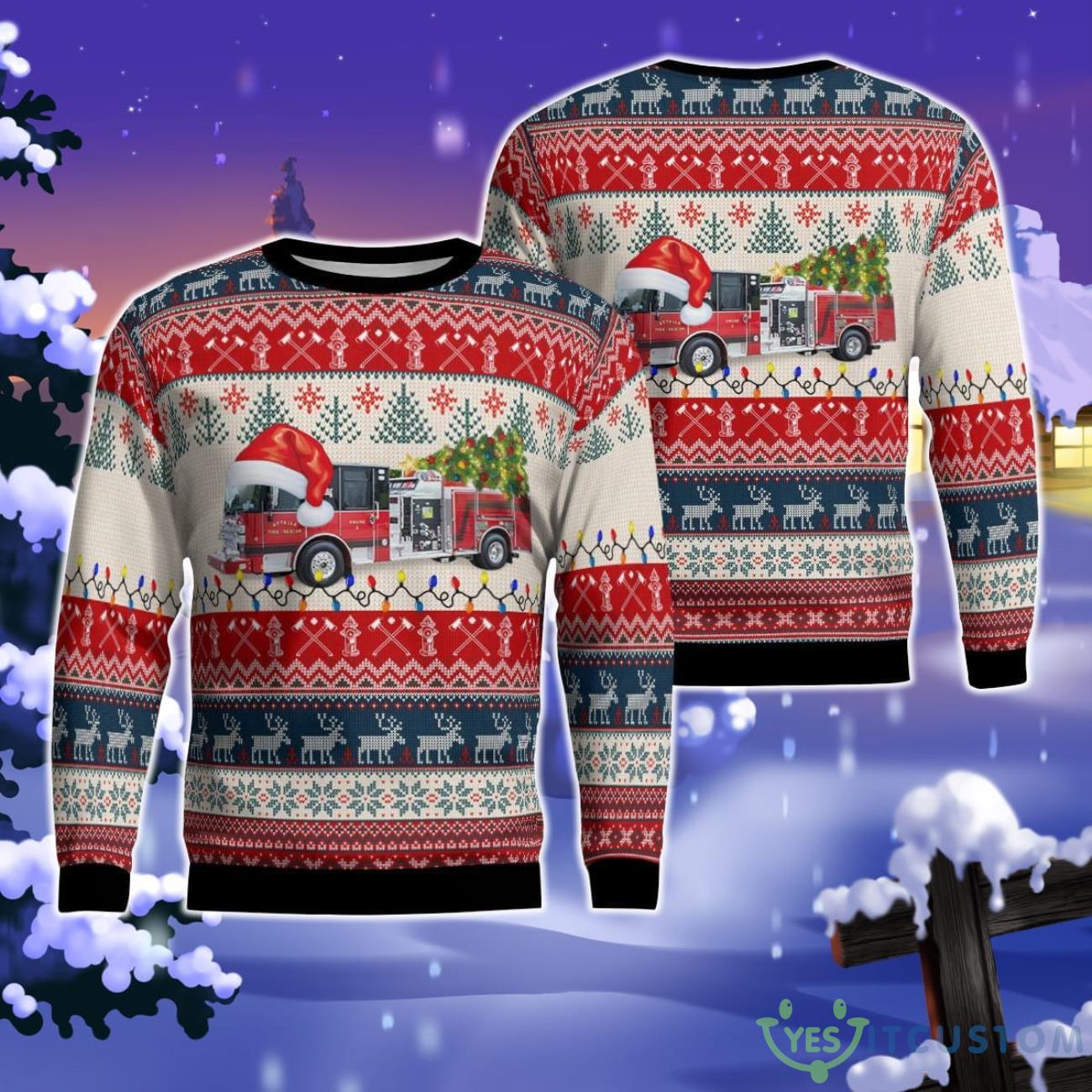 Attalla, Alabama, Attalla Fire Department Christmas Ugly Sweater 3 Attalla, Alabama, Attalla Fire Department Christmas Ugly Sweater Product Photo 1